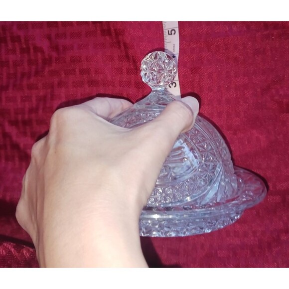 Hofbauer Germany The Byrdes Collection Crystal Butter Dish Cheese Plate Lid Dome - Picture 4 of 8